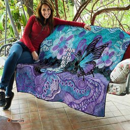 Australia Indigenous Teal Purple Contemporary Aboriginal Art Quilt Hope Is Real LT7