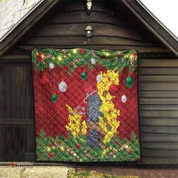 Australia Gang-gang Cockatoo Christmas Quilt Callocephalon Fimbriatum Golden Wattle Red LT14