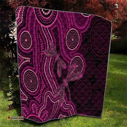Australia Breast Cancer Awareness Quilt Pink Dragonflies Aboriginal Art LT14