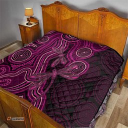 Australia Breast Cancer Awareness Quilt Pink Dragonflies Aboriginal Art LT14
