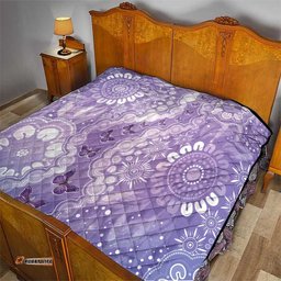 Australia Epilepsy Awareness Quilt Purple Butterflies Aboriginal LT05