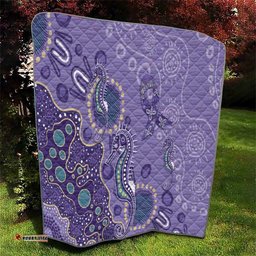 Australia Epilepsy Awareness Quilt Aboriginal Purple Ribbon with Seahorse LT7