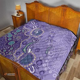 Australia Epilepsy Awareness Quilt Aboriginal Purple Ribbon with Seahorse LT7