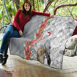 Blue Galah Mutation Christmas Australia Quilt Falalalala Galalah Bottlebrush Grey Aboriginal Art LT14