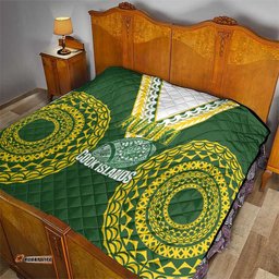 Avaiki Cook Islands Rugby Quilt Kuki Airani Tatau Green LT14