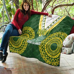 Avaiki Cook Islands Rugby Quilt Kuki Airani Tatau Green LT14