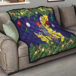 Australia Gang-gang Cockatoo Christmas Quilt Callocephalon Fimbriatum Golden Wattle Blue LT14