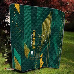 Australia Socceroos 2026 Custom Quilt Go Aussie Kangaroo National Color LT14