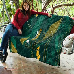 Australia Socceroos 2026 Custom Quilt Go Aussie Kangaroo National Color LT14