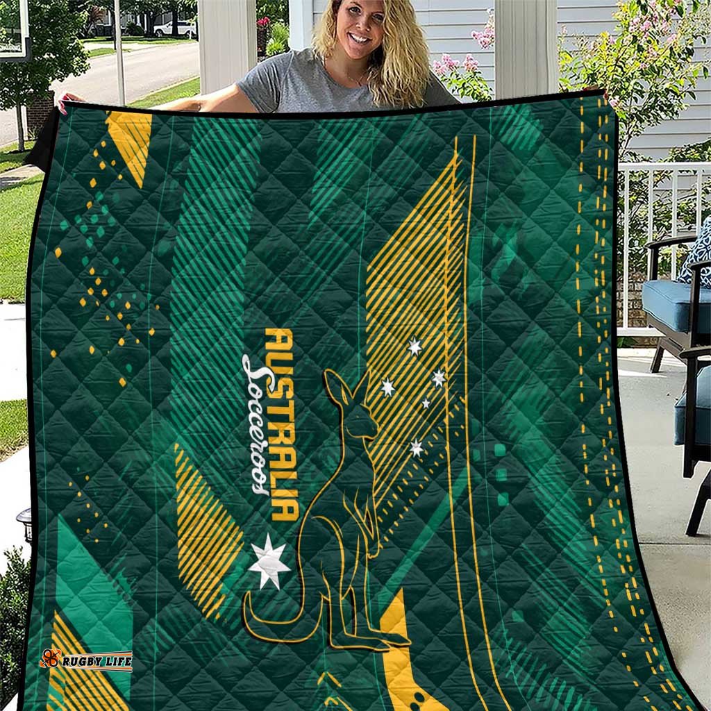 Australia Socceroos 2026 Custom Quilt Go Aussie Kangaroo National Color LT14