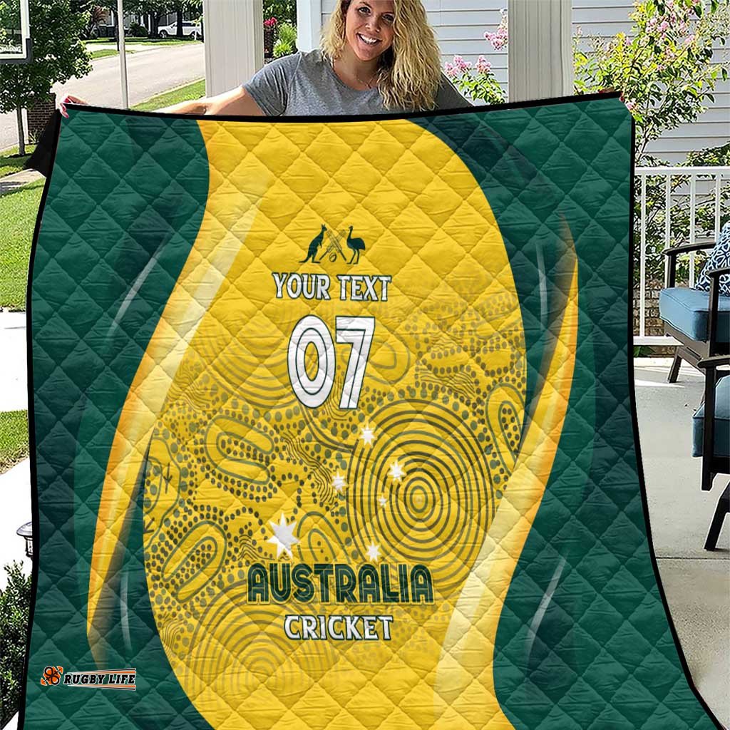 Australia Cricket Custom Indigenous Quilt Aboriginal Arts GO Aussie LT7