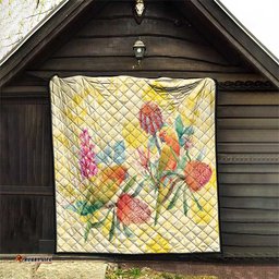 Birds and Floral Aussie Lorikeet Quilt Pastel Yellow LT7