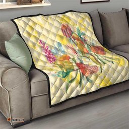 Birds and Floral Aussie Lorikeet Quilt Pastel Yellow LT7