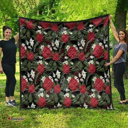Australia Waratah Flannel Flower Quilt Aussie Native Flowers Seamless Stylized LT14