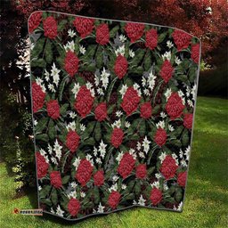 Australia Waratah Flannel Flower Quilt Aussie Native Flowers Seamless Stylized LT14