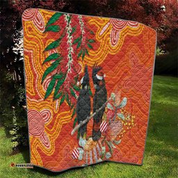 Australia Black Cockatoo Christmas Quilt Banksia Bottlebrush Aboriginal Art LT14