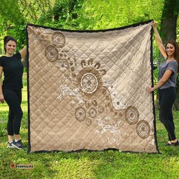 Beige Lizards Australia Quilt Boomerang Indigenous Art LT14