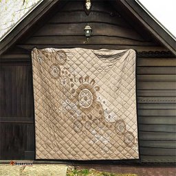 Beige Lizards Australia Quilt Boomerang Indigenous Art LT14