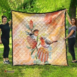 Australia Flame Robin Quilt Petroica Phoenicea Banksia Indigenous Art LT14