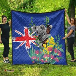 Australia Day Koala Quilt Aussie Aussie Aussie Oi Oi Oi Blue Color LT9