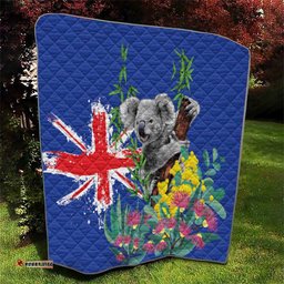 Australia Day Koala Quilt Aussie Aussie Aussie Oi Oi Oi Blue Color LT9