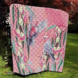 Australia Breast Cancer Awareness Quilt Pink Galah with Eucalyptus Flowers LT7