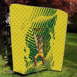 Custom Australia Cricket Quilt Aussie Baggy Greens - Kangaroo Mascot Style LT14