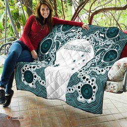 Australia Rugby 2026 Quilt Go Wallabies Aboriginal Pattern White Version LT05