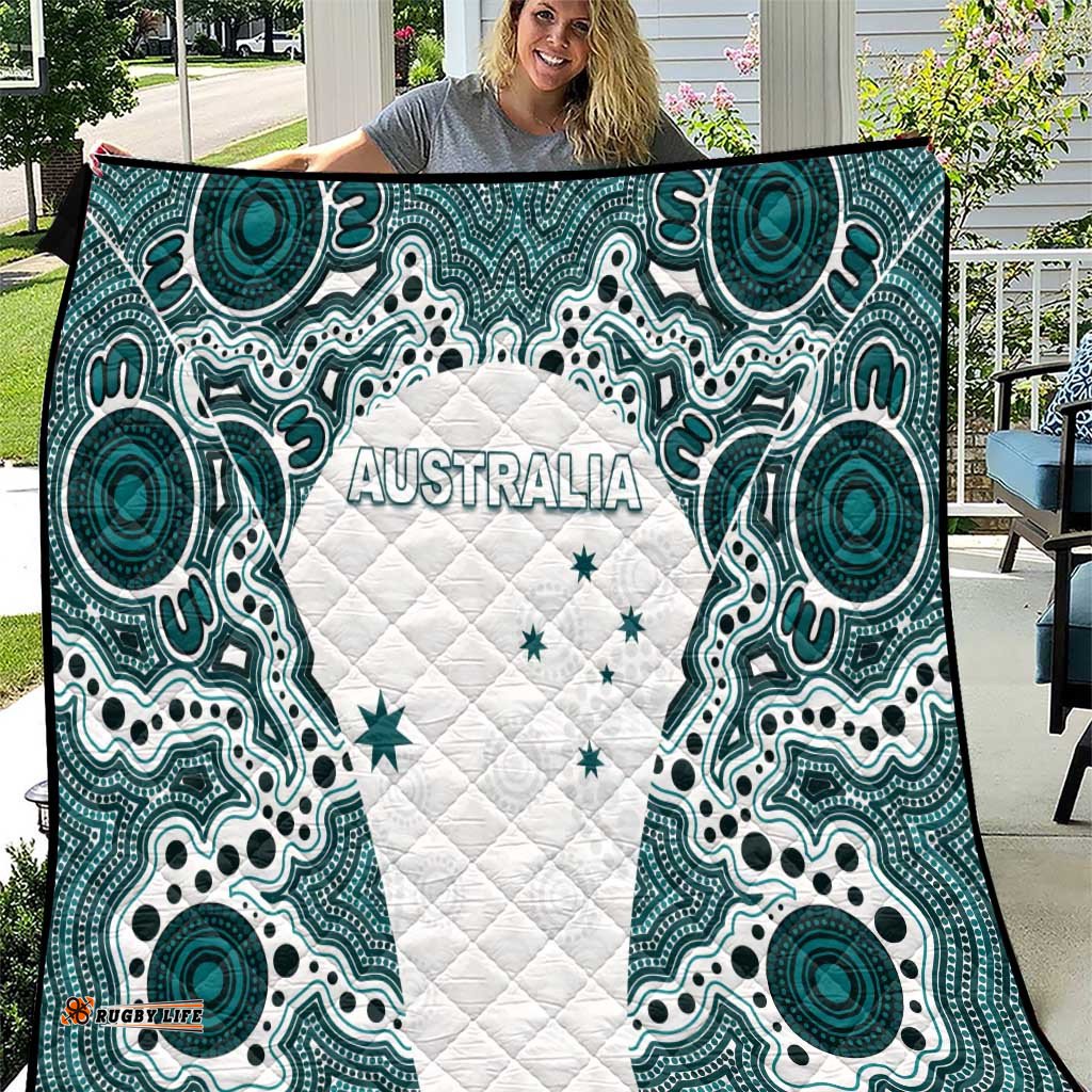 Australia Rugby 2026 Quilt Go Wallabies Aboriginal Pattern White Version LT05