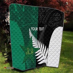 Custom New Zealand And Pakistan Cricket Quilt 2025 Black Cap Shaheens Together LT14