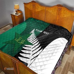 Custom New Zealand And Pakistan Cricket Quilt 2025 Black Cap Shaheens Together LT14