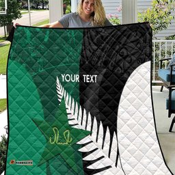 Custom New Zealand And Pakistan Cricket Quilt 2025 Black Cap Shaheens Together LT14