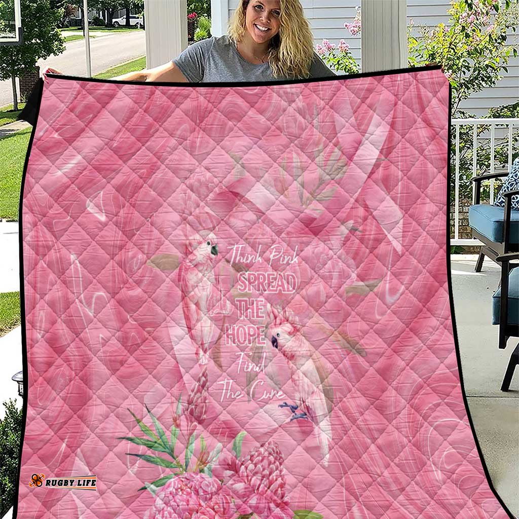 Australia Breast Cancer Awareness Quilt Think Pink Cockatoos Ribbon LT14