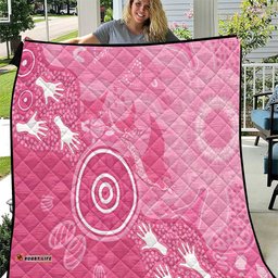 Australia Breast Cancer Awareness Quilt Pink Ribbon Manta Ray Aboriginal Art LT14
