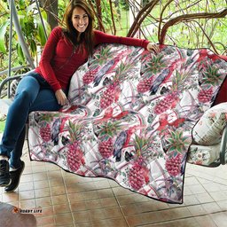 Australia Pink Galah Quilt Rose-breasted Cockatoo Pineapple Seamless Vibes LT14