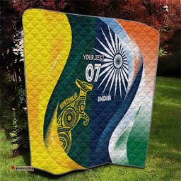 Custom India and Australia Cricket Quilt Special Half-Half Mix LT7