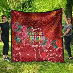 Australia Budgerigar Christmas Personalised Quilt Budgies Hakea Have A Good Chrissie LT14