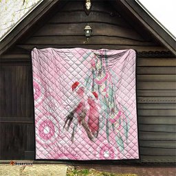 Australia Funny Pink Galah Christmas Quilt Aboriginal Eucalyptus Blossoms Watercolor LT14