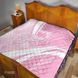 Australia Bowls Personalised Indigenous Pink Round Quilt LT7