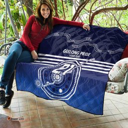 Custom Geelong Pride Quilt On the Road to Glory Indigenous Aboriginal LT9
