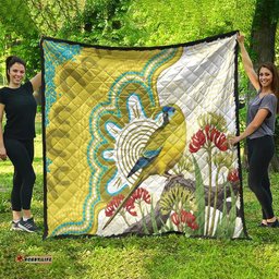 Australia Rock Parrot Quilt Kangaroo Paws Indigenous Art LT14