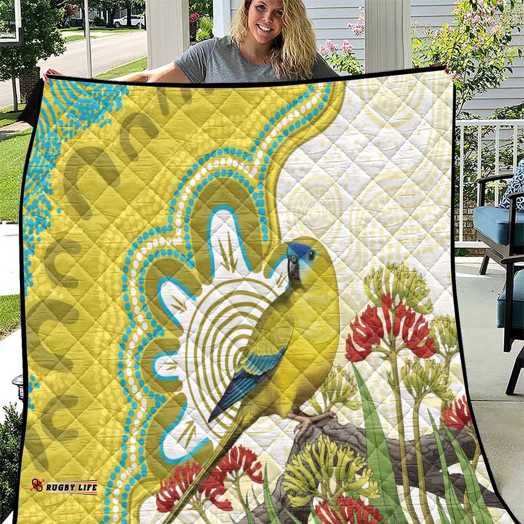 Australia Rock Parrot Quilt Kangaroo Paws Indigenous Art LT14