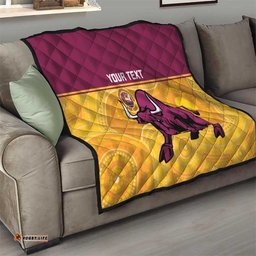Custom Australia Queensland Cricket Quilt Go Bulls - Aboriginal Art LT14