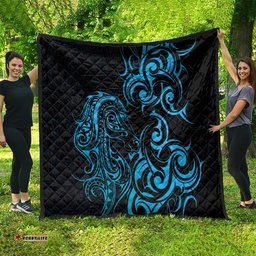 Blue Aoteara Horse Racing Quilt NZ Maori Pattern LT14