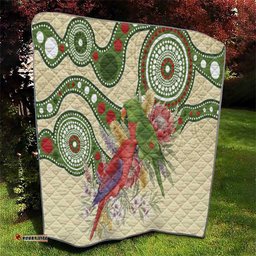 Australia Moluccan Eclectus Quilt Australian Native Flowers Indigenous Art LT14
