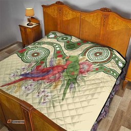 Australia Moluccan Eclectus Quilt Australian Native Flowers Indigenous Art LT14