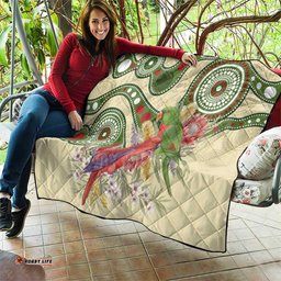 Australia Moluccan Eclectus Quilt Australian Native Flowers Indigenous Art LT14