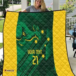 Australia Kangaroo Custom Quilt Aussie National Color Sporty Pattern LT9