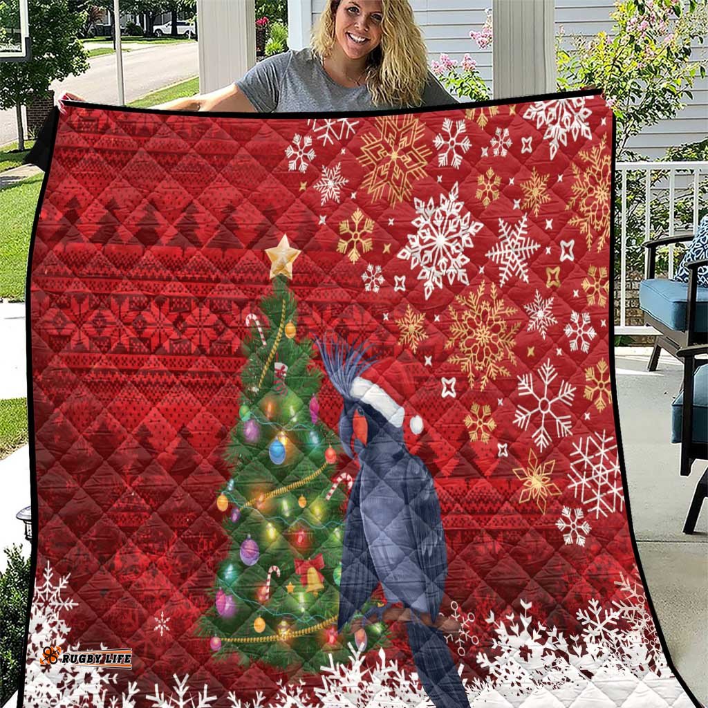 Australia Palm Cockatoo Christmas Quilt Goliath Cockatoo Santa Merry Chrissie LT14