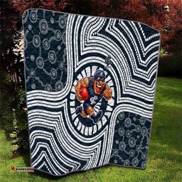 Carlton Football Club Quilt Indigenous Monochrome Dot Art Mascot Style TS04